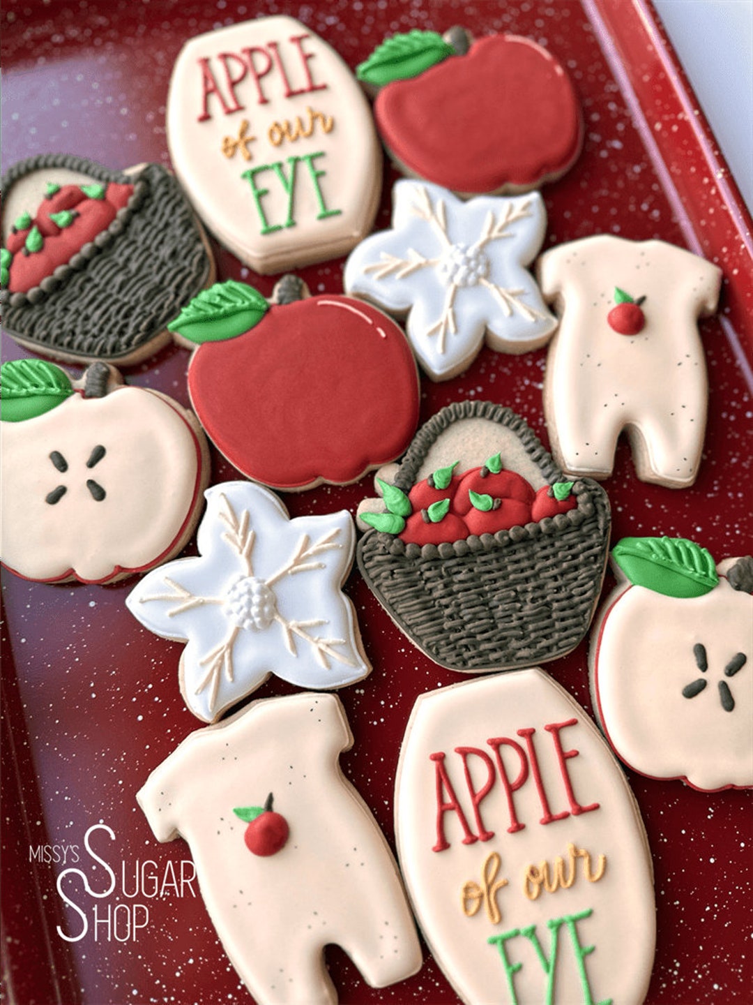 Apple of Our Eye Baby Shower 12 Cookies Etsy