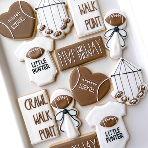 Little Punter Football Baby Shower (12 cookies)