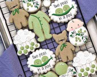 Two Peas in a Pod Baby Shower (12 cookies)