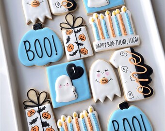 Happy Boo-thday Halloween Birthday (12 cookies)