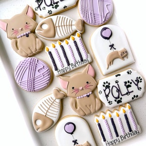 Kitty Cat Birthday (12 cookies)