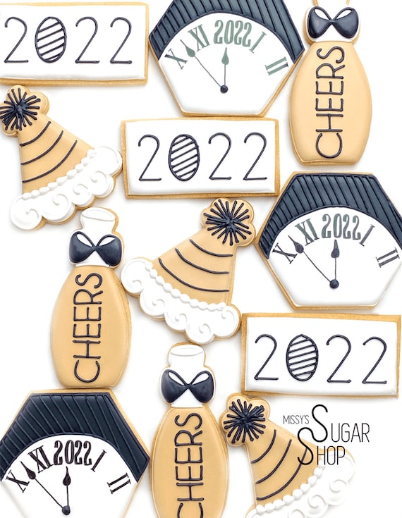 2023 New Year's Eve 12 Cookies | Etsy