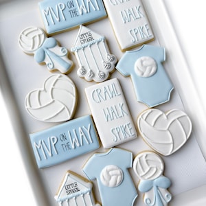 Little Spiker Volleyball Baby Shower (12 cookies)