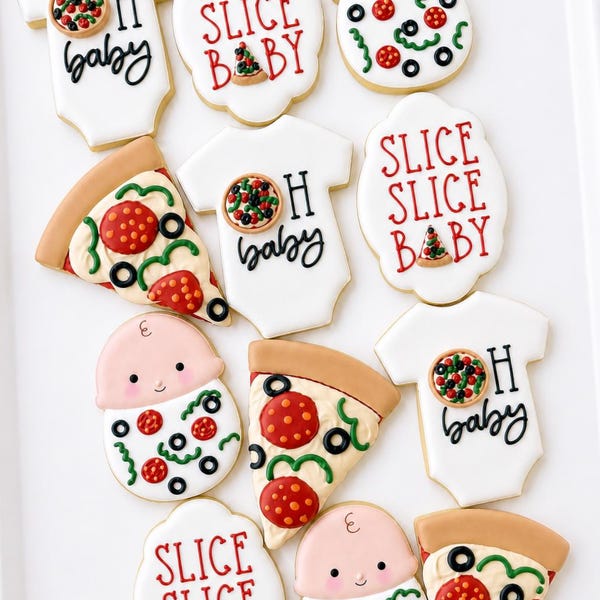 Slice Slice Baby Shower (12 Cookies)