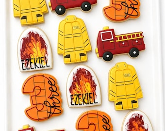 Firetruck Birthday (12 cookies)