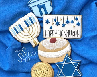 Happy Hanukkah (12 cookies)
