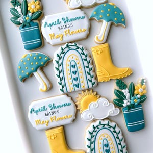 April Showers Brings May Flowers (12 cookies)