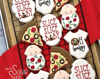 Slice Slice Baby Shower (12 Cookies)