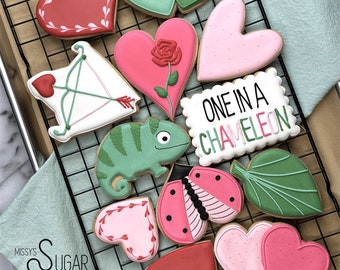 One in a Chameleon Valentine's (12 cookies)