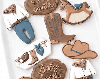 Cowboy/Cowgirl Baby Shower (12 cookies)