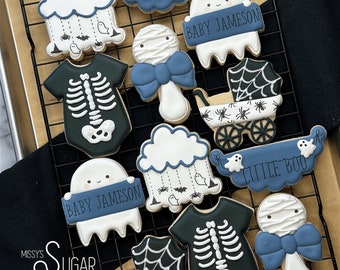 Little Boo Halloween Baby Shower (12 cookies)