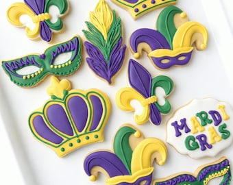 Mardi Gras Celebration (12 cookies)