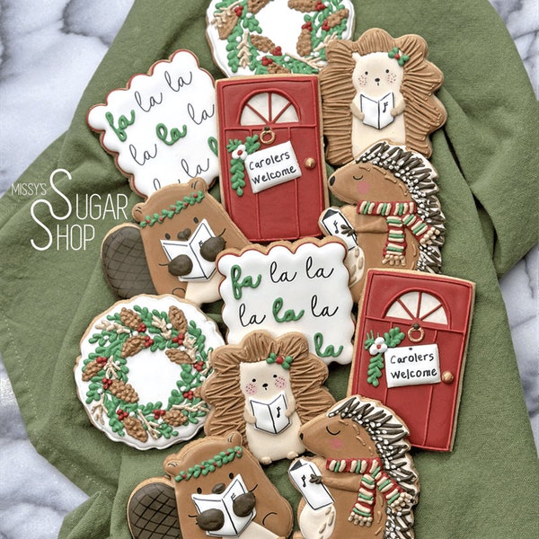 Caroling Critters (12 cookies)