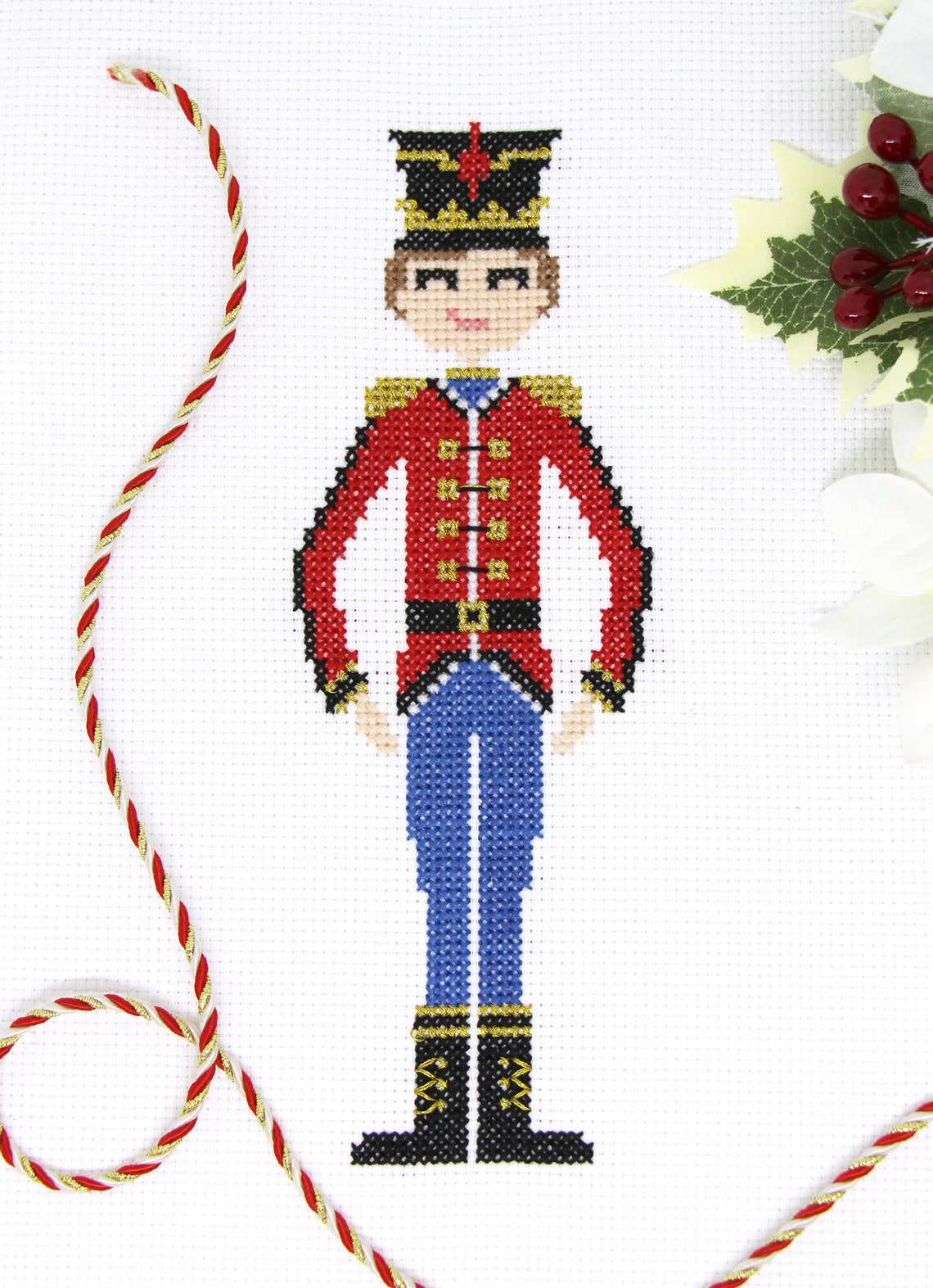 Nutcracker Cross Stitch Pattern Christmas Ballet Dance, Festive and Seasonal Prince With Gold