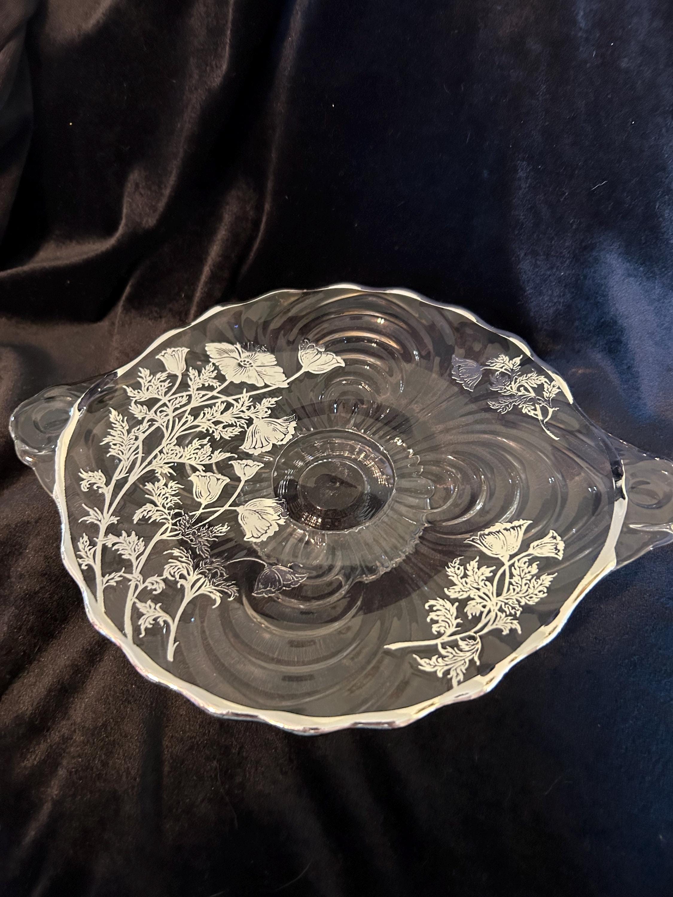 Cambridge Glass Silver Overlay - Etsy