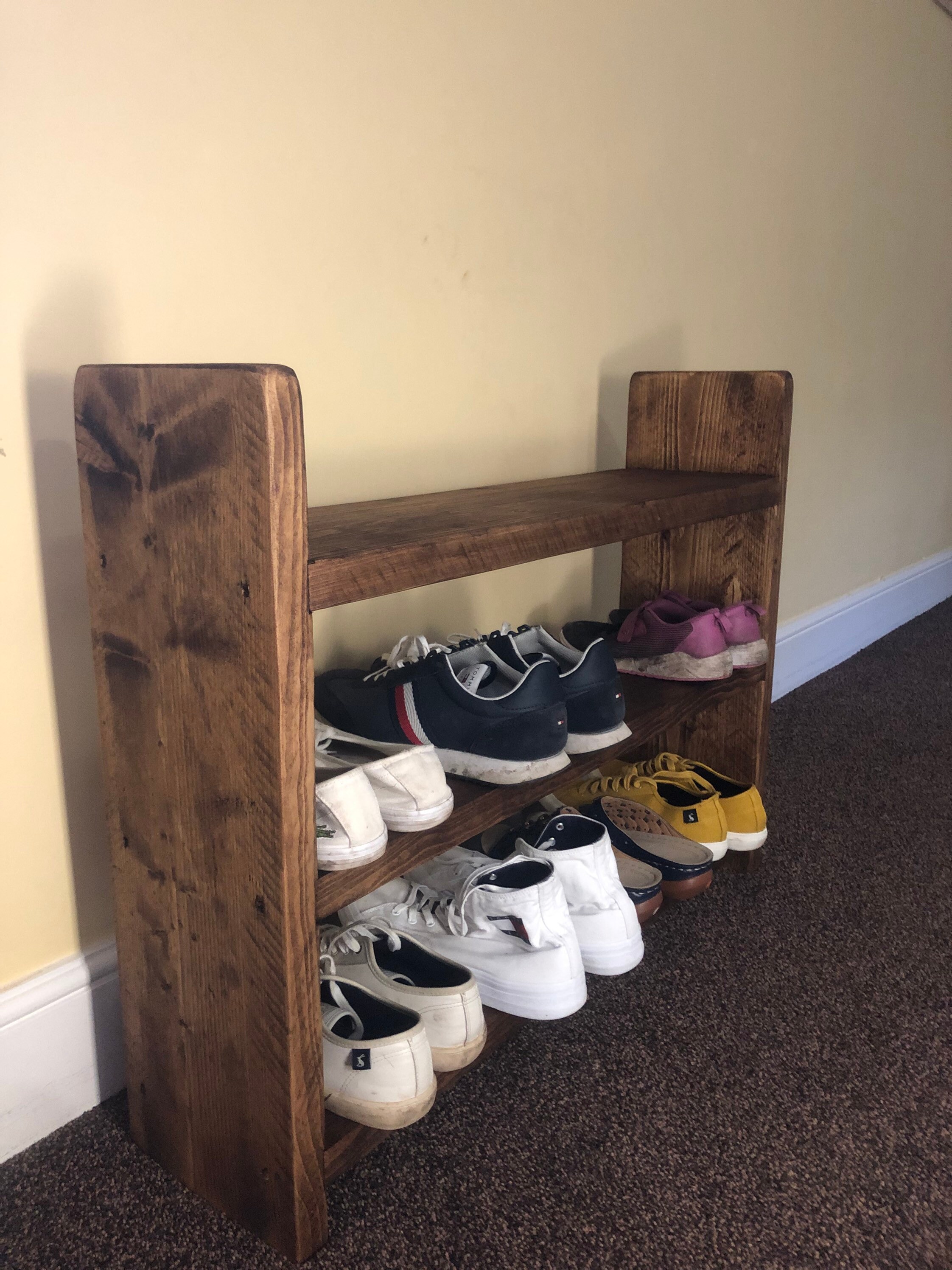 Solid wood shoe rack shoe bench Etsy