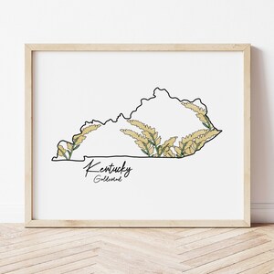 Kentucky State Flower Print, Goldenrod Print, Kentucky Print, Botanical Print, 8x10 Print, Watercolor Print, Home Decor, Housewarming gift