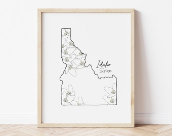 Syringa Flower Print: Idaho State Watercolor Art (Digital Download 8x10)