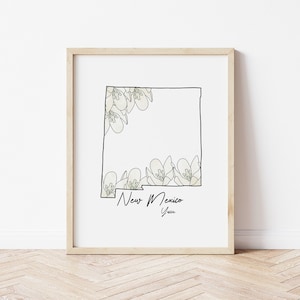 New Mexico State Flower Print, Yucca Flower, New Mexico Print, Watercolor Print, 8x10 Print, Botanical Print, State Print, Home Decor