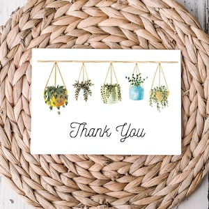 Houseplant Tarjetas de agradecimiento, Tarjetas de planta, Conjunto de tarjetas de agradecimiento, Tarjetas en blanco, Juego de tarjetas en blanco, Conjunto de plantas, Conjunto de plantas, Paquete de cartas
