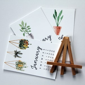 2024 Houseplant Desk Calendar, Plant Mini Calendar, Gifts of her, Coworker Gift, 2023 Calendar, Refill Calendar, Calendar with Stand