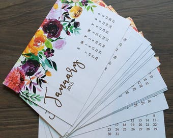 2018 Gold Foil Signature Floral Desk Calendar