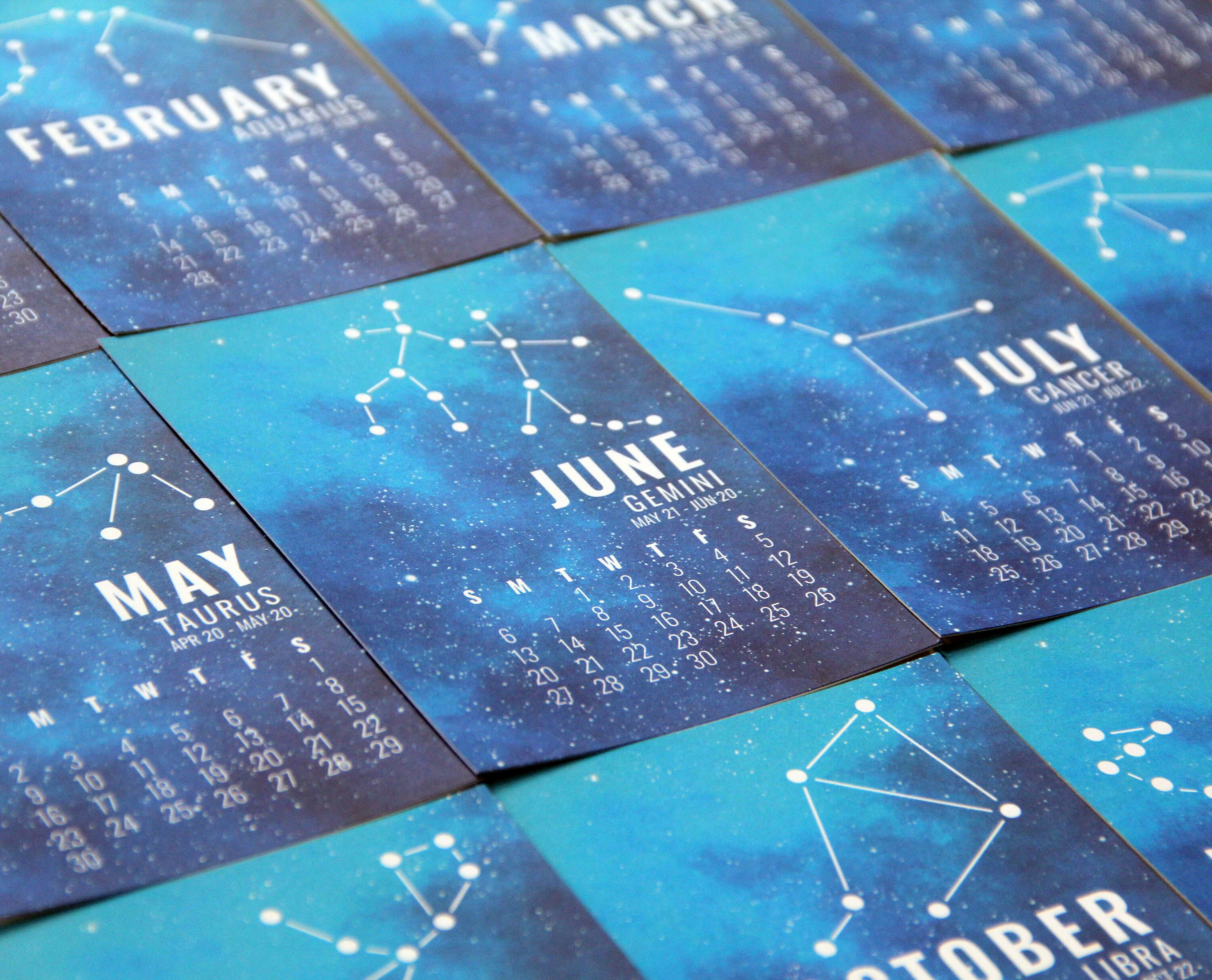 2021 2022 Sternzeichen Kalender Schreibtisch Kalender  Etsy