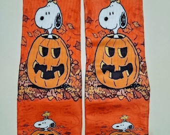 Halloween Peanuts custom crew socks