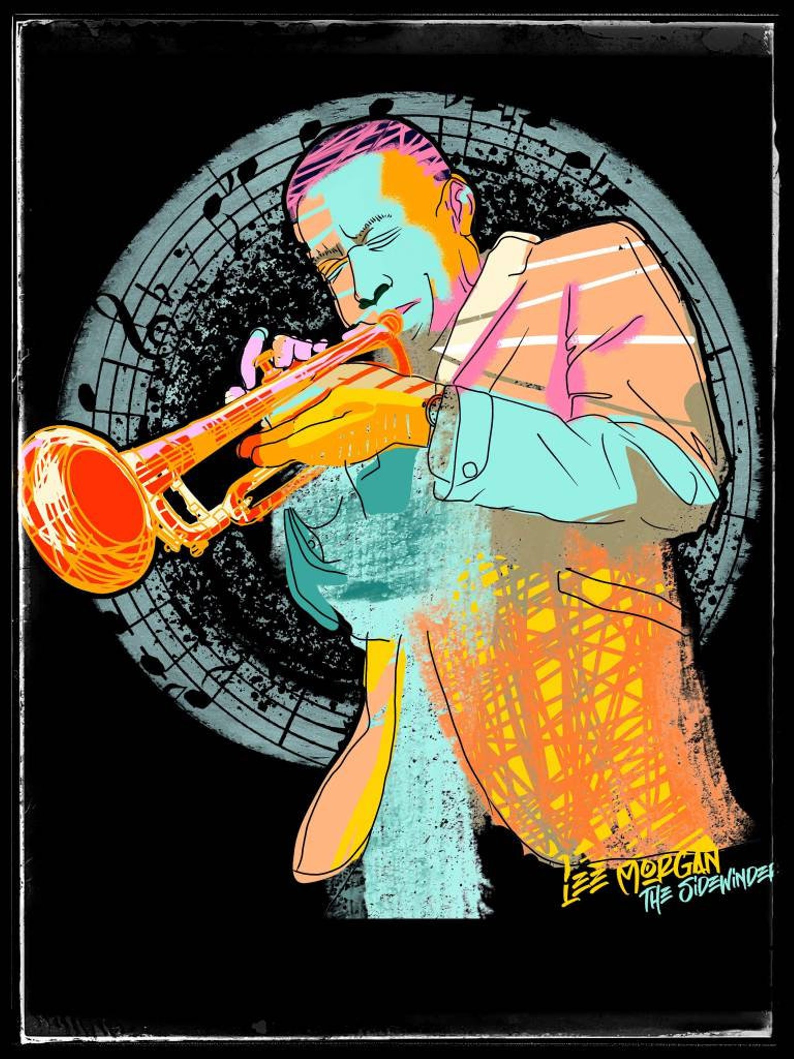 Lee trumpet jazzman Jazz Poster jazzman music print Etsy