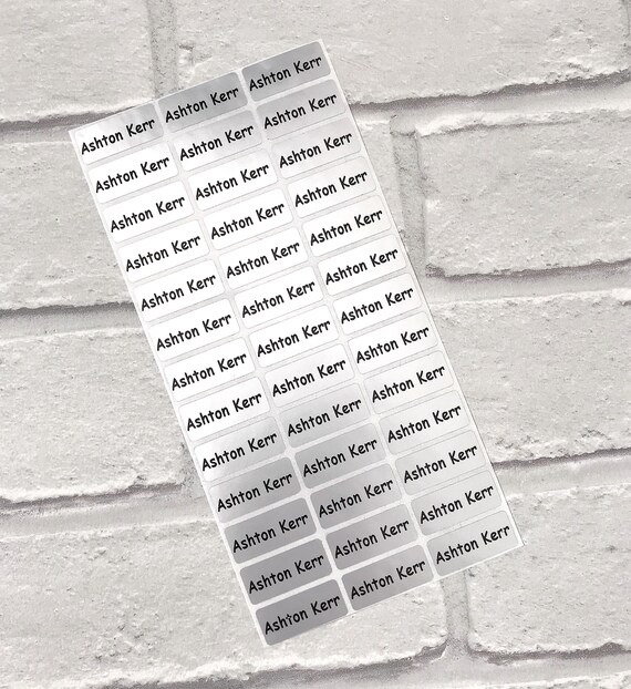 Silver Name Stickers Dishwasher Safe Waterproof School Etsy