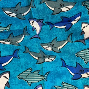 Ready to ship Round ferret bed with cover, shark print, blue minky inside image 3