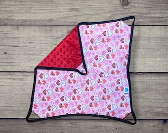 Ready to ship! Ferret hammock, glittery hearts on pink