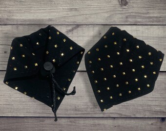 Ferret bandana, black and gold print