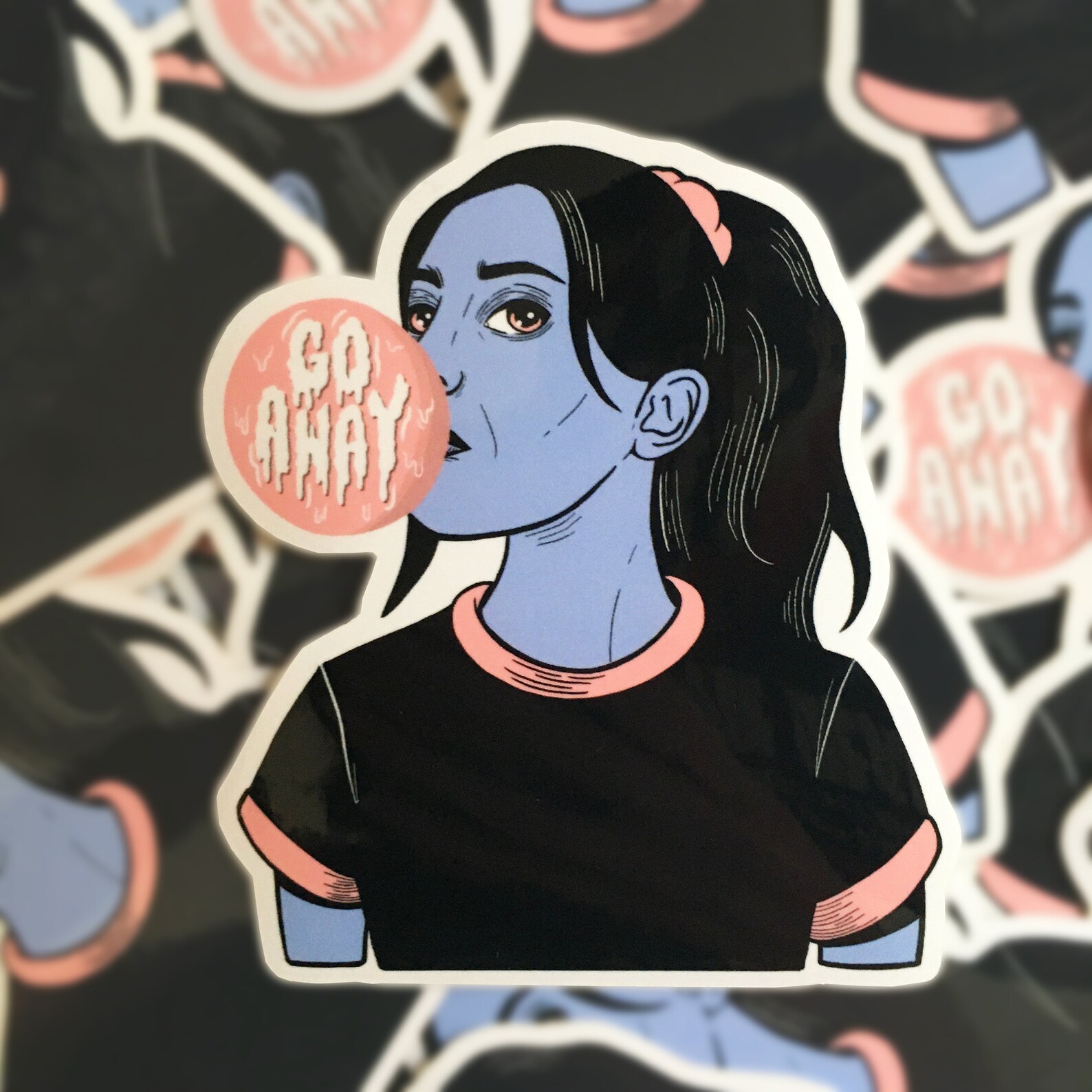 Vinyl Girls Stickers Pack of 2 Stickers Gift Girl Skateboard 8.5x7.5 Cm