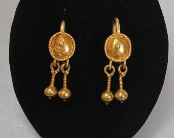 Ancient Roman 22K Gold Earrings  - 2nd Century