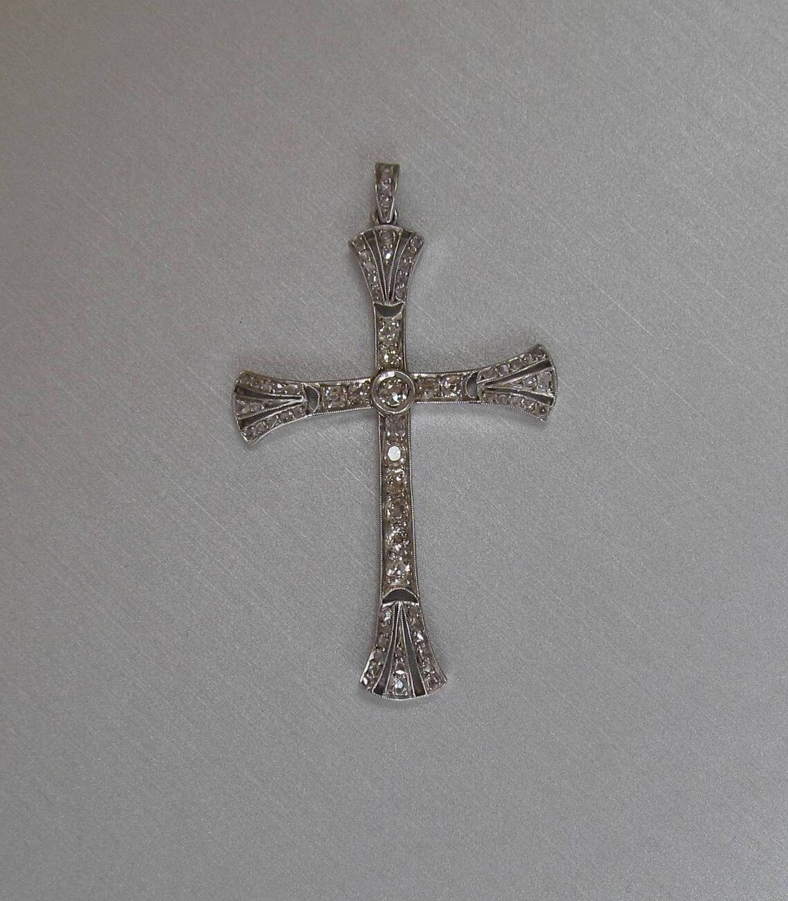 Antique Victorian Diamond Silver Cross Pendant 1.17 ct | Etsy