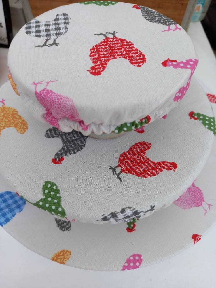 Charlottes à Saladiers, Bols, Ramequins...couvercles Écologiques Lavables et Réutilisables en Coton 