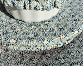 Couvercles écologiques imperméables en Coton Oeko Tex motifs japonisants.