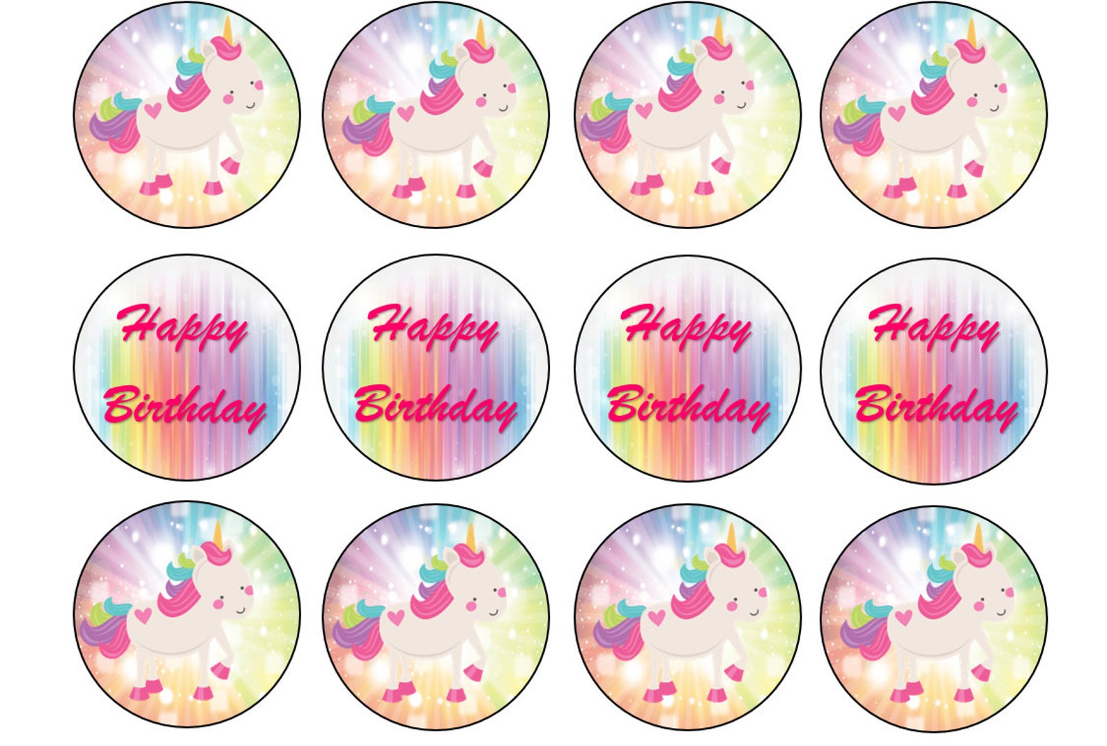 printable unicorn cupcake toppers page six cakes cupcakes candy