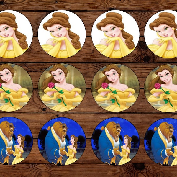 Belle Beauty and the Beast Cupcake Toppers