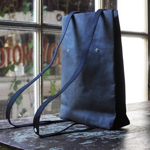 BLACK two ways bag ; Backpack and Tote back made from washable & reusable kraft paper, Vegan Leather Black bag for school, work and Grocery