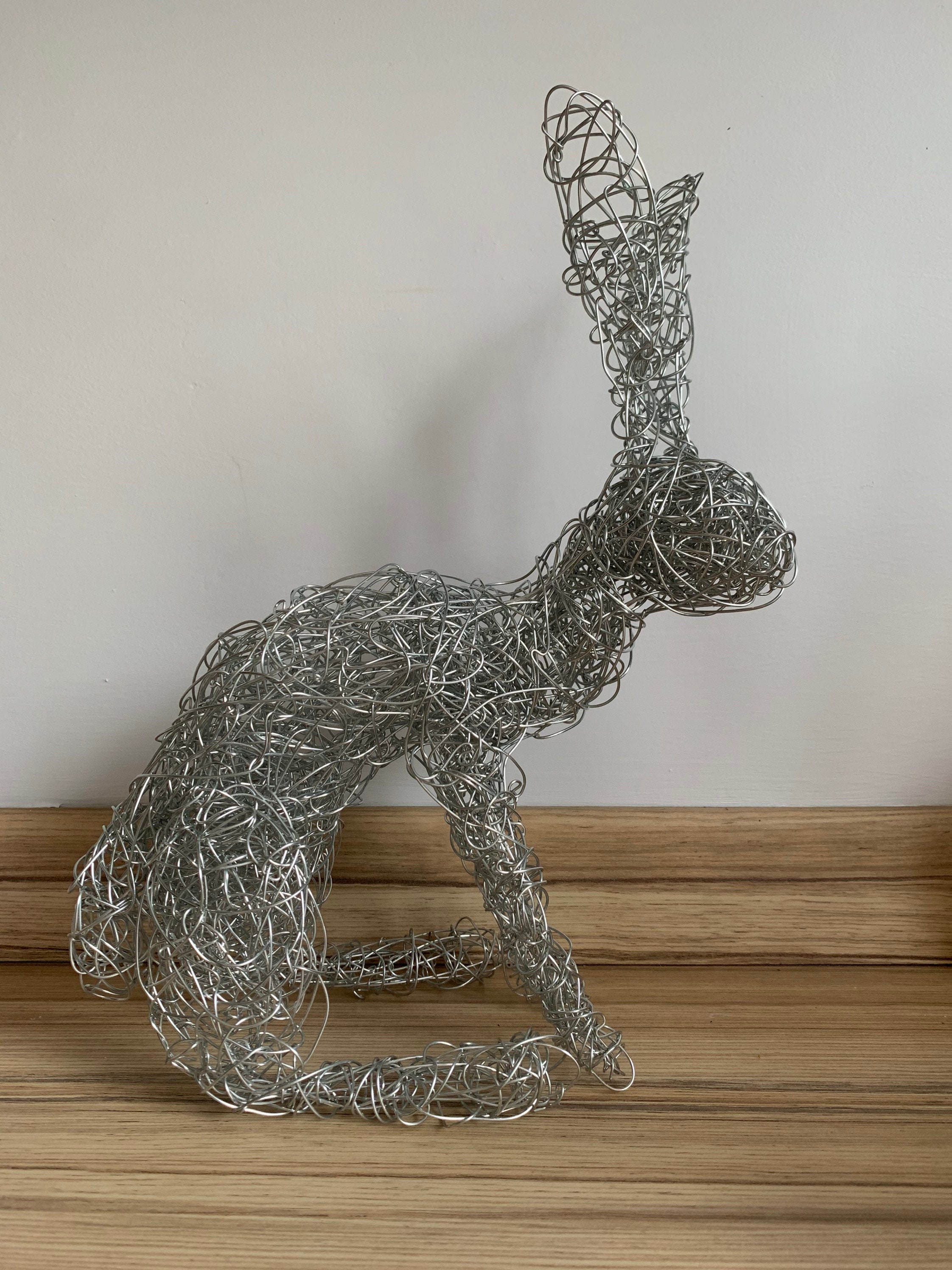 Hare sculpture twisted wire art Etsy