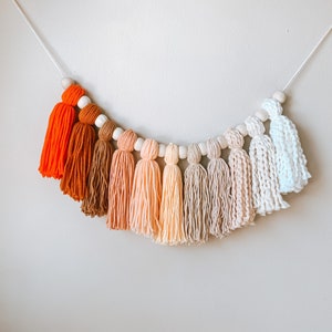 Color pop tassel garland, birthday tassel garland, high chair tassel garland, neutral garland, boho garland tassel, boho tassel wall decor