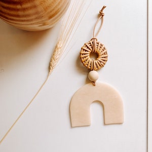 Rainbow Rattan  clay essential oil diffuser, boho hanging diffuser, clay diffuser, car diffuser, clay oil diffuser
