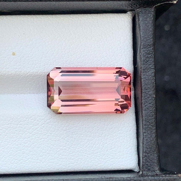 Natural Rubellite Tourmaline Gemstone For Ring Making , Emerald Cut Jewelry Size Faceted Tourmaline Stone , 11.35 Carats