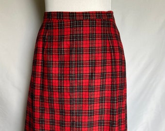 Red Plaid Skirt - Etsy