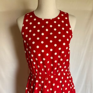 Vintage Red Dress, Red Polka Dots, Pin Up Style, Size Medium, Rockabilly Style, Sleeveless Summer Dress, My Michelle Vintage Dress