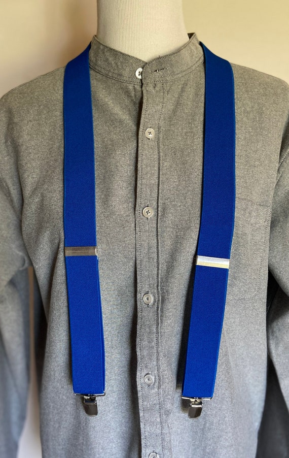 Blue suspenders, Royal Blue, Clip Suspenders, Vint