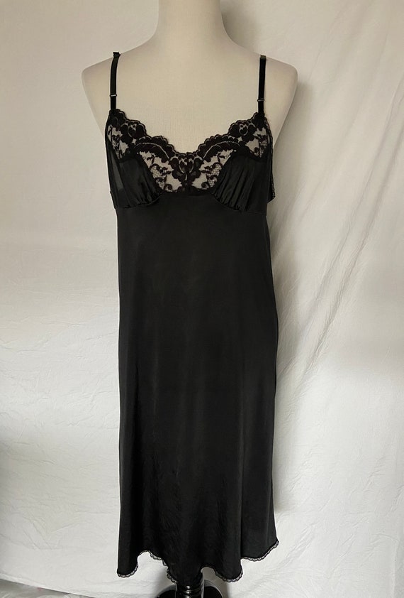 Vintage Style Slip, Vintage Lingerie, Black Slip, 