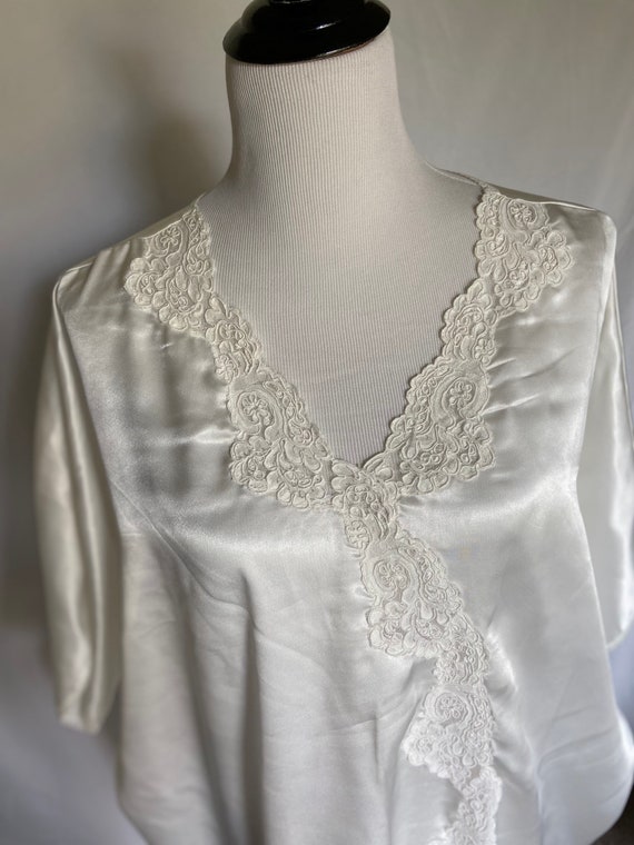 White Silk Nightgown, Vintage Nightgown, Linda Sl… - image 2